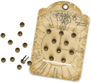 Antique Brass Stamped Metal Brads 