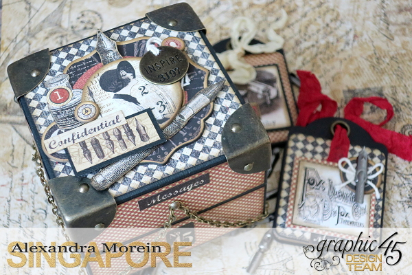 Communique Chain Box Tutorial by Alexandra Morein Product by Graphic 45 Photo 10