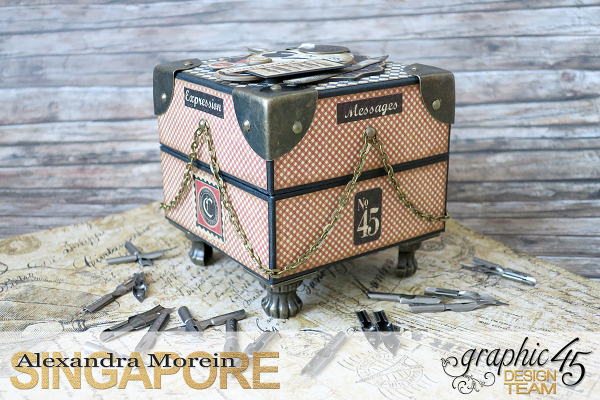 Communique Chain Box Tutorial by Alexandra Morein Product by Graphic 45 Photo 2