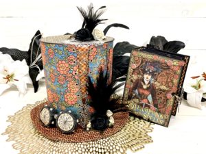 Steampunk Spells, top hat, mini album, Kristine Woods