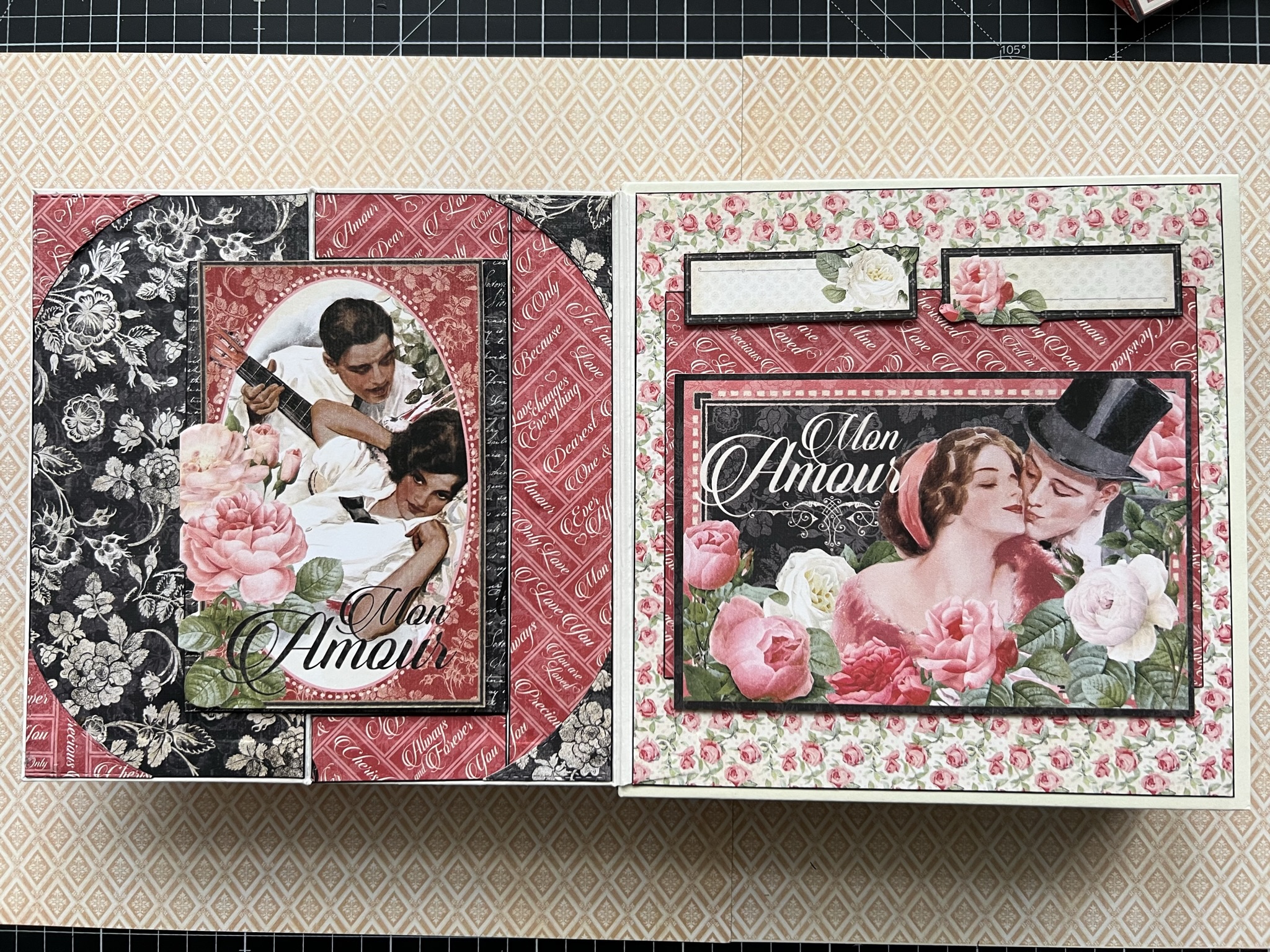 Mon Amour, Graphic 45, Trifold Waterfall Folio, Gitta Roolf