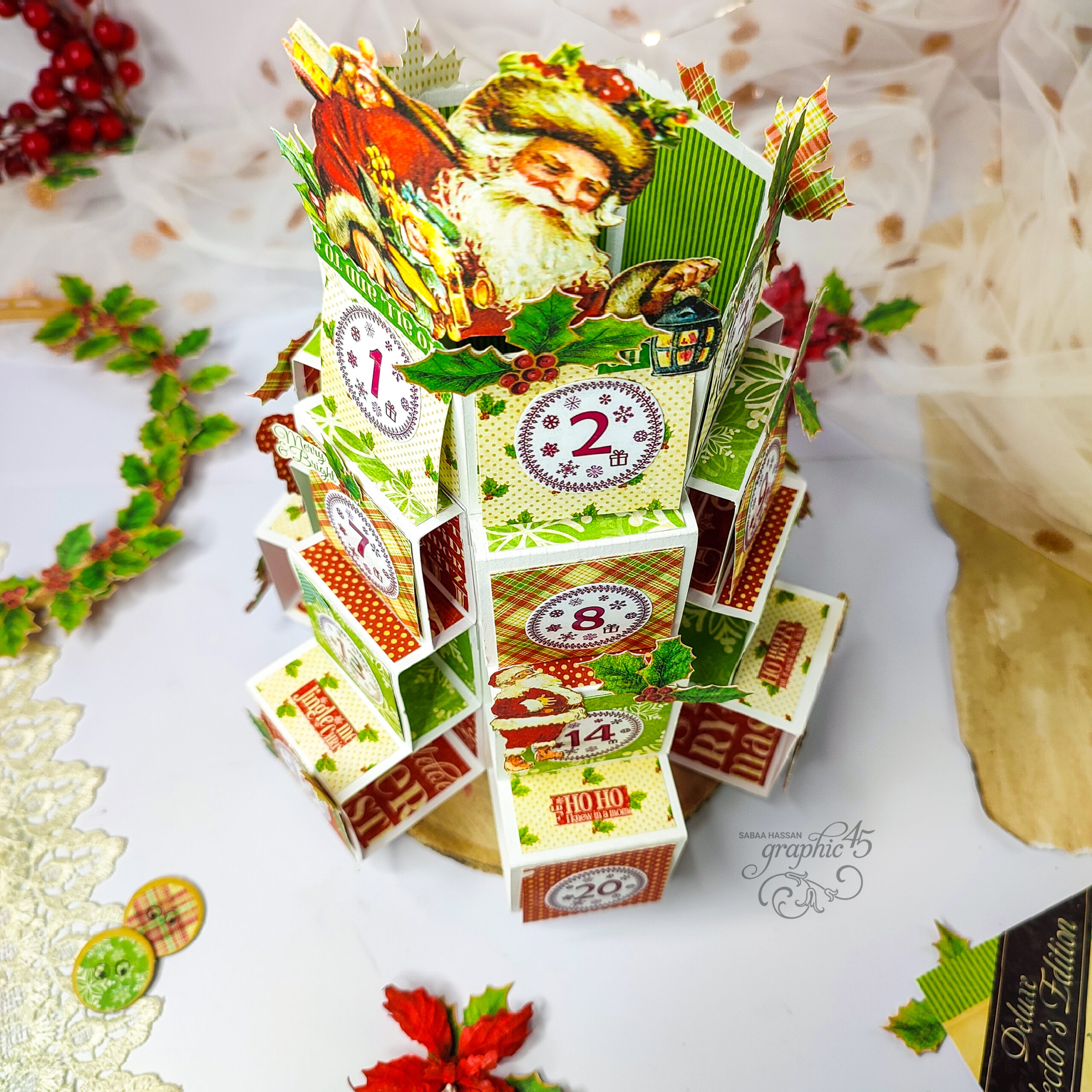 Sabaa Hassan, Twas the Night Before Christmas, Advent Calendar Pop Up Card