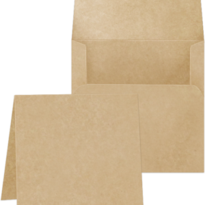 Square Cards 5 1/4" x 5 1/4" with Envelopes - Kraft