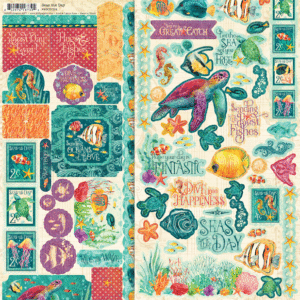 おすそ分けファイル♡ Graphic45・SEAS THE DAY♡ A5サイズ Seas the Day Sticker Set – Graphic 45 Papers