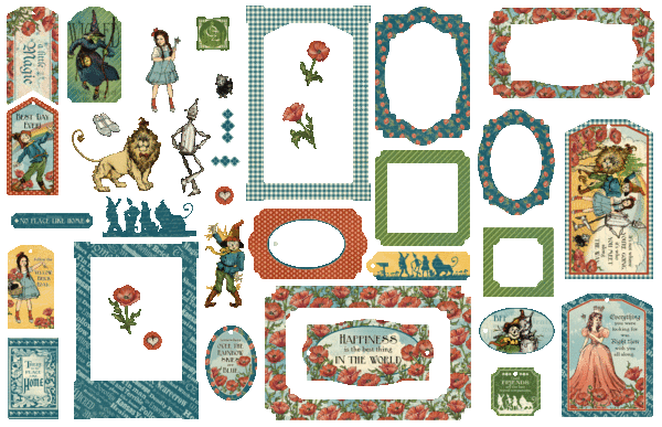 Wonder of Oz Chipboard Pieces, Tags & Frames – Graphic 45 Papers